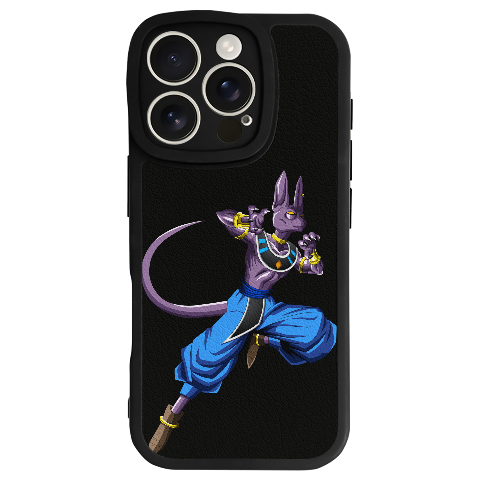 （画像用） ドラゴンボール ビルス 破壊神ビルス DRAGON BALL Beerus Birusu 【iPhone 16シリーズ対応】シリコンスマホケース（レザー調） 材質：シリコン